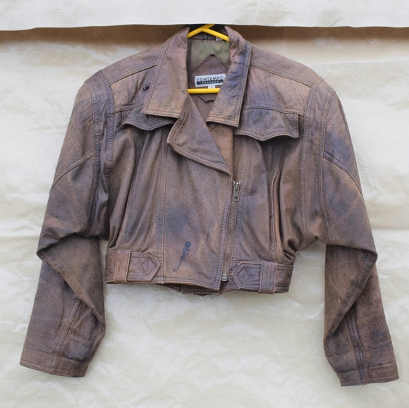 Contempo Casuals Jackets & Blazers - Genuine leather vintage distressed women's jacket